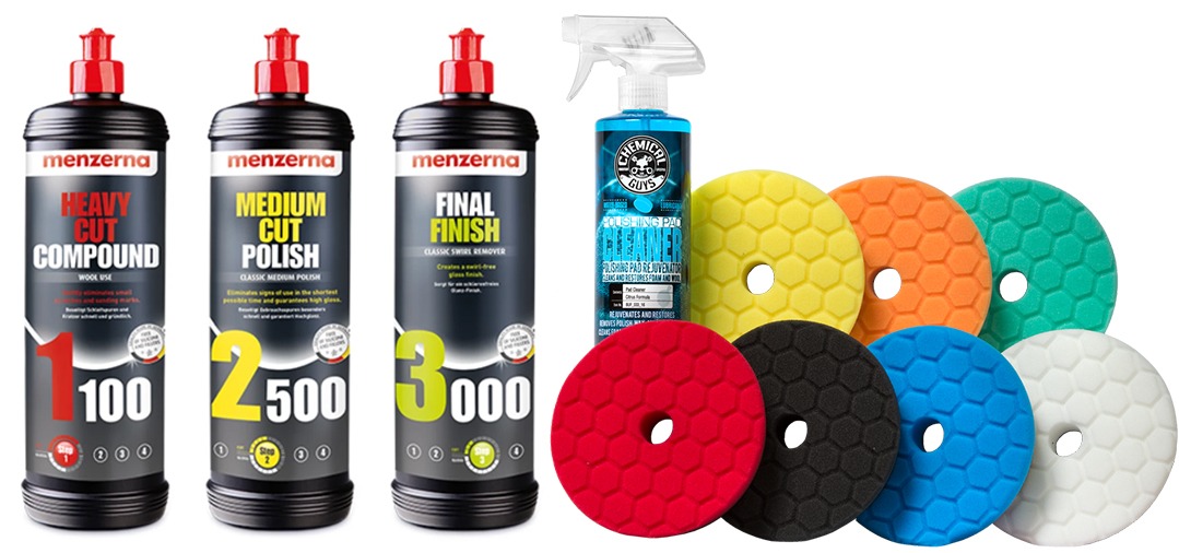 Kit De 5 éponges De Polissage « Hex Logic » – Pour Polisseuse Orbitale – Couleurs Différentes Pour Coupe, Lustrage, Finition