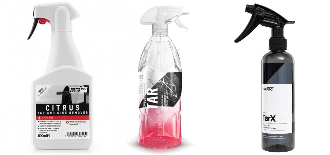 Les Dégoudronnants pour les jantes : Citrus Tar & Glue, Tar et TarX sont de très bons produits